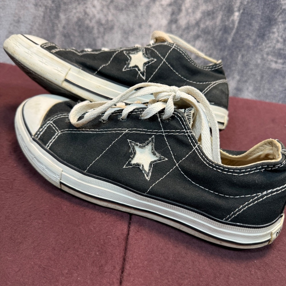 Converse One Star Sneakers Womens Black Low Top 8.5 Canvas Casual Skater Shoes